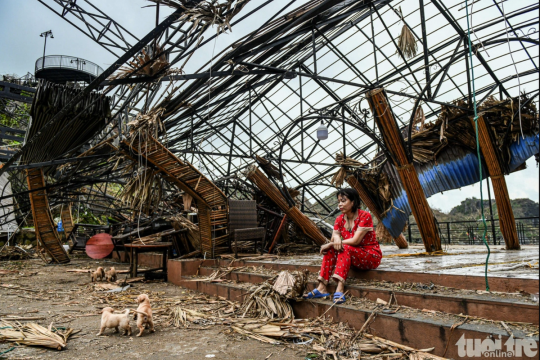 A tourism establishment in Hai Phong City, northern Vietnam was completely destroyed by typhoon Yagi, which struck the region on September 7, 2024. Photo: Nam Tran / Tuoi Tre