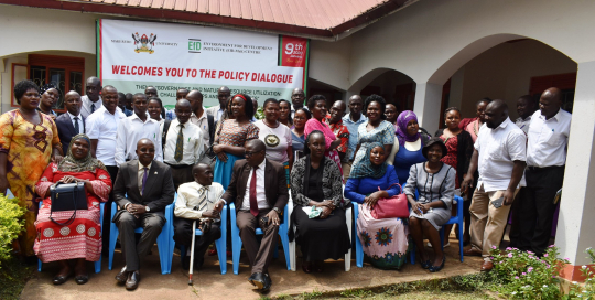  Participants in a group photo after holding a policy dialogue on the Governance  and Utilisation of Natural Resources in Wakiso district in January 2020: Photo: EfD-Mak Centre