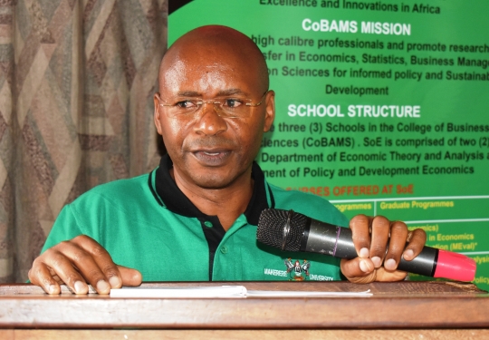 Prof. Johnny Mugisha speaking on behalf of the Principal CAES