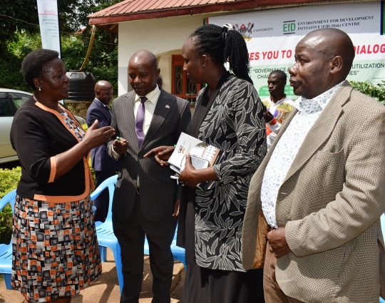 Rebecca Ssabaganzi interacts with Dr. Edward Bbaale, Hon. Betty Naluyima and the RDC 